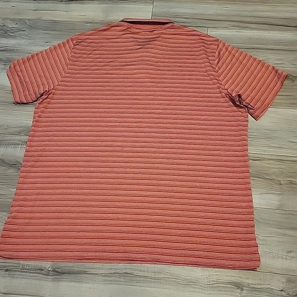 Nike Dri-Fit Polo‎ Shirt Mens XXL Red Striped Standard Performance Short Sleeve